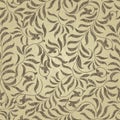 Gold flowers seamless pattern. Vector abstract floral background. Golden decorative design with geometric shapes and elements. Royalty Free Stock Photo